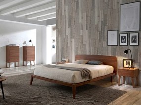 Pat dublu cu furnir din lemn Collen, 160x200cm