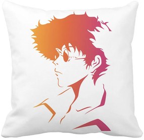 Perna Decorativa cu Cowboy Bebop 2, 40x40 cm, Alba, Mata, Husa Detasabila, Burduf