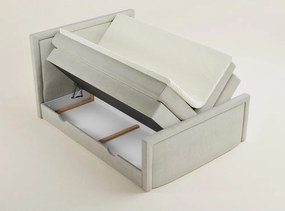 Pat boxspring crem cu spațiu de depozitare 160x200 cm Fresco – Maison de Rêve