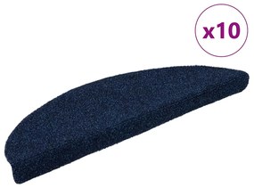 vidaXL Covorașe autoadezive pentru scări, 10 buc., 56x17x3 cm, semirotunde, bleumarin