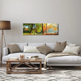 Tablou - Peisaj liniștit de toamnă (cu ceas) (90x30 cm)