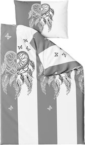 Lenjerie de pat din microfibra TIRSO gri-alb Dimensiune lenjerie de pat: 70 x 90 cm | 140 x 220 cm