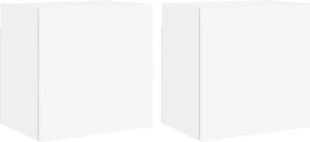 vidaXL Comode TV de perete, 2 buc., alb, 40,5x30x40 cm, lemn prelucrat
