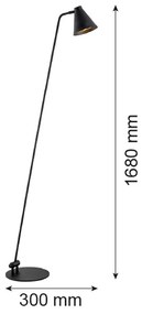 Lampadar AVALONE 1xE27/15W/230V negru Argon 8003