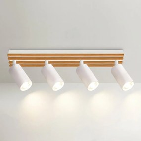 Brilagi - Spot SELE WOOD 4xGU10/30W/230V alb/lemn