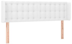 3118859 vidaXL Tăblie de pat cu aripioare alb 147x16x78/88 cm piele ecologică