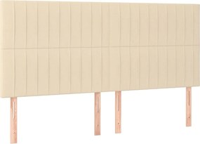vidaXL Tăblie de pat crem 200x5x118/128 cm, material textil