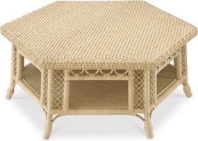 Masuta de cafea din ratan natural design LUX Saba Hexagon