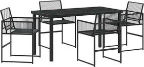 vidaXL Set de masă pentru grădină 5 pcs Negru