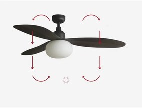 FARO 34301-11L - Ventilator de tavan PALMA 1xE27/15W/230V, maro, Ø 129 cm, IP44 + telecomandă