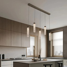 Lustra tavan cu pendule LED ZELON, alama antic