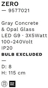 Pendul design decorativ ZERO gri/opal