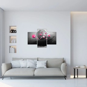 Tabloul cu bile abstracte roz (90x60 cm)