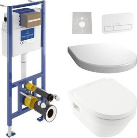 Vas WC suspendat + capac WC ARCHITECTURA + buton de acționare + modul incastrat + placă de montaj