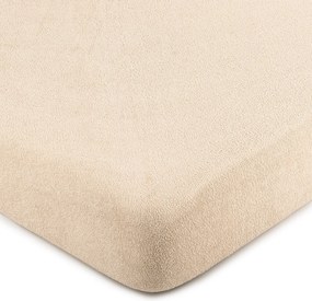 Cearșaf de pat 4Home, din bumbac frotir, bej, 140 x 200 cm