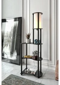 Lampă de podea cu polițe NOTO, 1xE27/40W/230V, neagră