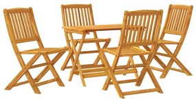 3206330 vidaXL Set mobilier de grădină pliabil, 5 piese, lemn masiv de acacia