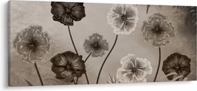 Tablou - Flori desenate (120x50 cm)