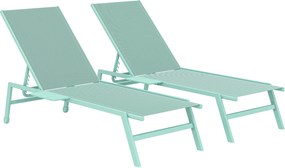 Outsunny Set 2 Șezlonguri cu Măsuță, Șezlonguri Grădină cu Spătar Reglabil. | Aosom Romania