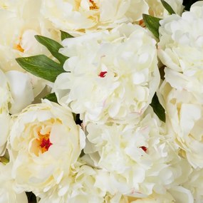 Buchet artificial LUX din 48 de bujori albi, Peonies