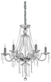 Lustră de cristal pe lanț Ideal Lux AMADEUS 6xE14/40W/230V d. 67 cm transparent
