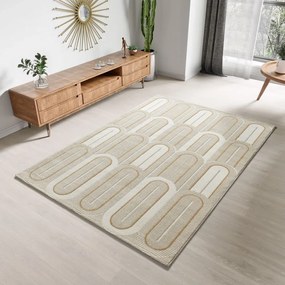 Covor crem 80x150 cm Flora – Universal