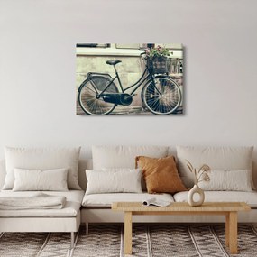 Tablou - Bicicleta de epocă cu flori (90x60 cm)