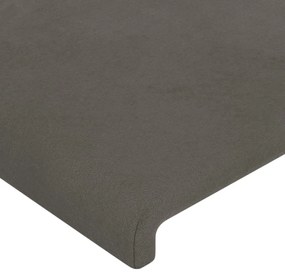 Tablie de pat cu aripioare gri inchis 203x16x118 128 cm catifea 1, Morke gra, 203 x 16 x 118 128 cm