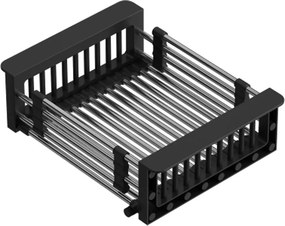 Cos scurgere dreptunghiular Quadron Unique inox - negru