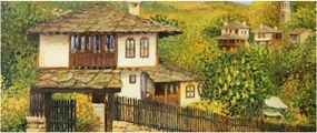 Tablou - Cabane în timpul verii (120x50 cm)