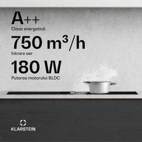 Klarstein Sistem de aer jos AirJet FlexPro, Plită cu inducție + hotă, Flexi zone, Booster