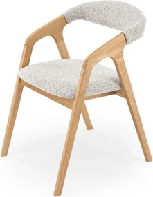 Scaun BUENO, gri deschis/stejar, stofa/lemn, 52x62x72 cm