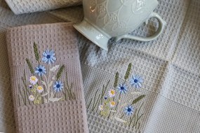 Prosoape de bucătărie waffle brodate cu motiv – Set de 2 bucăți