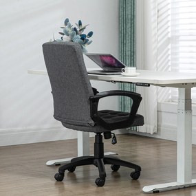 Vinsetto Scaun de Birou Rotativ cu Înălțime Reglabilă și Brațe Stil Modern 59x63x96-105,5 cm Gri Închis | Aosom Romania