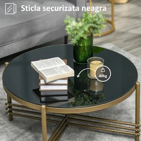 MAAU3 - Masuta de cafea rotunda 85 cm, mesa pentru living - Auriu