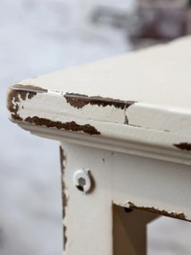 Etajeră vintage cu 3 polițe, finisaj crem antichizat, H90 cm