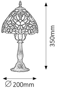 Lampă de masă cu abajur din sticlă vitrată Tiffany MIRELLA 1xE27/40W/230V Rabalux 8089