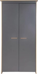 Șifonier de copii gri antracit/în culoare naturală cu aspect de lemn de stejar 50x190x96 cm Anna – Roba