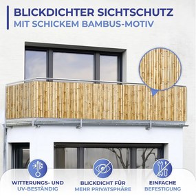 Paravan pentru balcon maro deschis din plastic 500x85 cm – Maximex