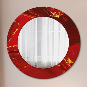Decor oglinda rotunda Marmură roșie fi 50 cm