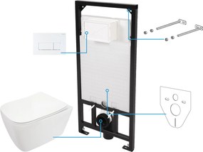 Deante Hiacynt New set cadru și vas wc, capac+ buton de spălare CDY_A6ZPW