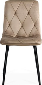 Scaun living din catifea cu picioare metalice BUC 210 bej