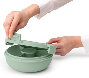 Salatiera Brabantia Make&Take 1006303, 1,3 L, Inchidere etansa, Recipient sos, Fara BPA, Verde deschis