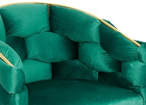 Scaun living verde din catifea cu cadru metalic BUC 251