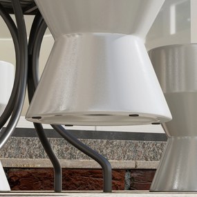 Outsunny Scaun de gradina din ceramica, suport 120kg Ø33 x 45,5 cm rezistent la intemperii, cu design de clepsidra, Gri deschis | Aosom Romania