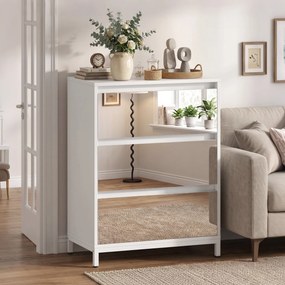 HOMCOM Comodă cu 3 Sertare și Fronturi Oglindă, Design Modern pentru Dormitor sau Hol, 60x35x80 cm, Albă | Aosom Romania