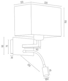 Aplica de perete design elegant BILL II alba