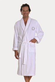 Halat pentru bărbați SEHZADE XXL Alb – Broderie argintie