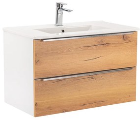 Dulap inferior Vario Trim 80 cu lavoar, stejar alb
