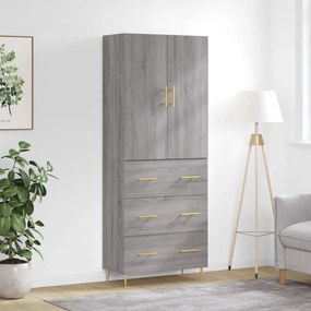 vidaXL Dulap înalt, gri sonoma, 69,5x34x180 cm, lemn compozit